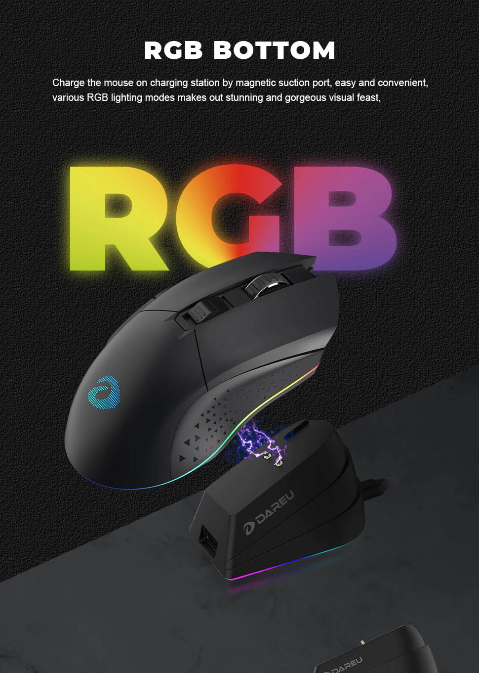 DAREU EM901X DUAL-MODE RGB WIRELESS GAMING MOUSE WITH DOCK Price in ...